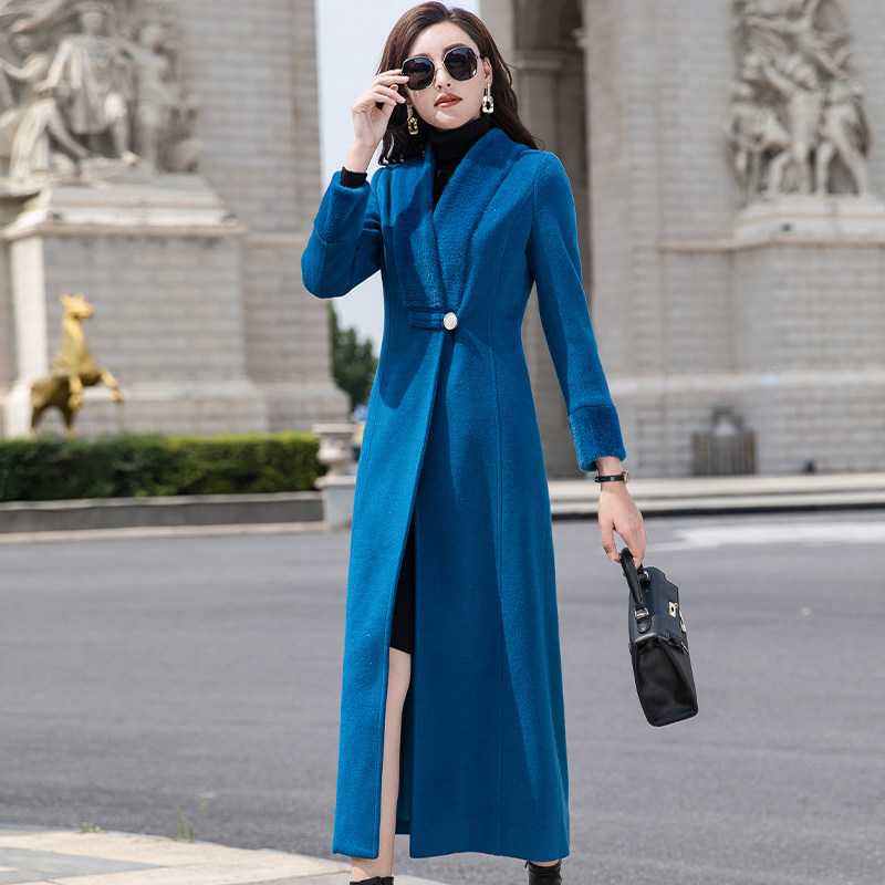 羊绒大衣女长款过膝外套赫本风