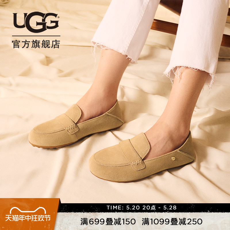 UGG春季女士休闲舒适纯色平底乐福