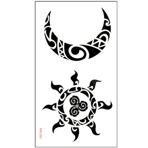 太阳月亮纹身贴图腾图片