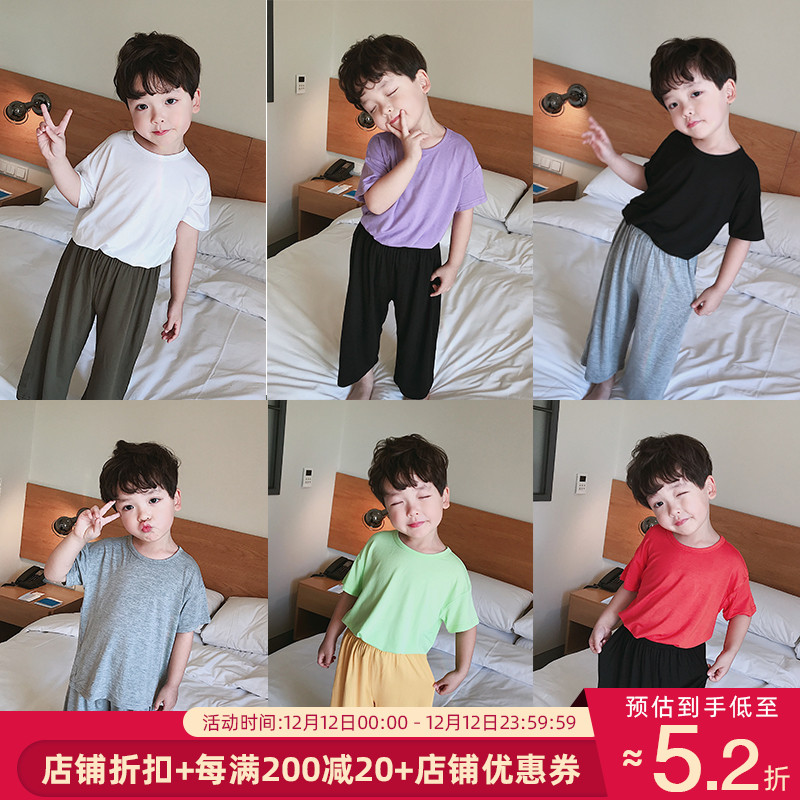 Yuanyuan Boy suit 2019 A summer Home Furnishings children Mosquito control Easy Western style baby Short sleeved T-shirtin the Children/Baby/Family fitted , Set category - from Buy2taobao.com to provide professional Taobao agent buy service