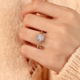 太阳花戒指实验室培育高端莫桑石钻戒钻石婚戒求婚印记AU750