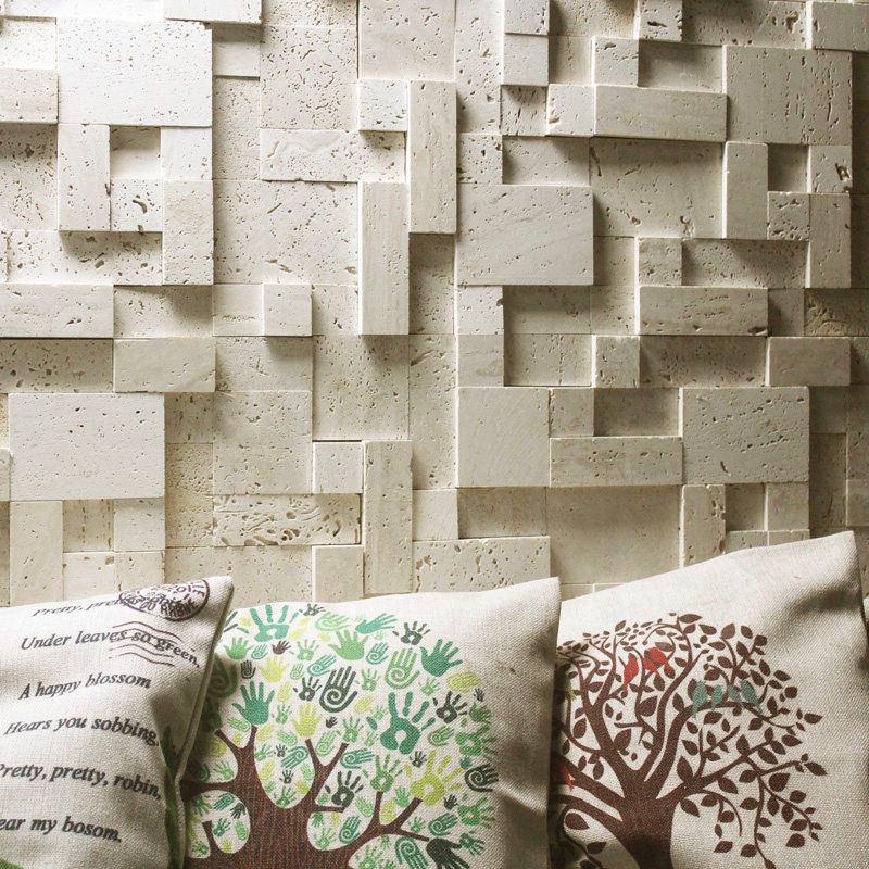 马赛克背景墙文化石大理石电视客厅玄关文化墙3d立体艺术石材瓷砖