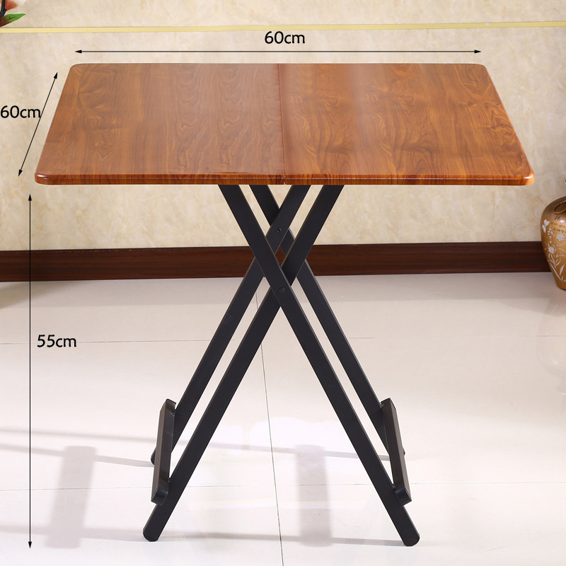 折叠桌家用餐桌吃饭桌简易4人饭桌小方桌便携宿舍靠墙站圆形桌子_不