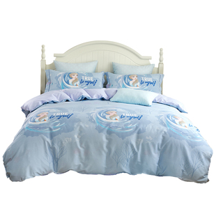 A类儿童床上用品三件套女孩纯棉四件套床单被套全棉爱莎公主床品