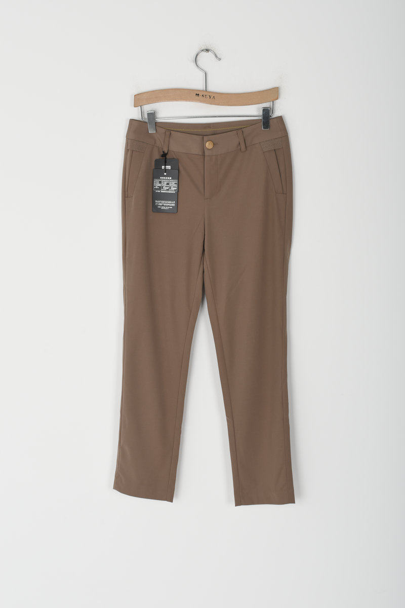 梦舒雅女裤2020秋新款专柜新品时尚修身黑色现货直筒裤16288198