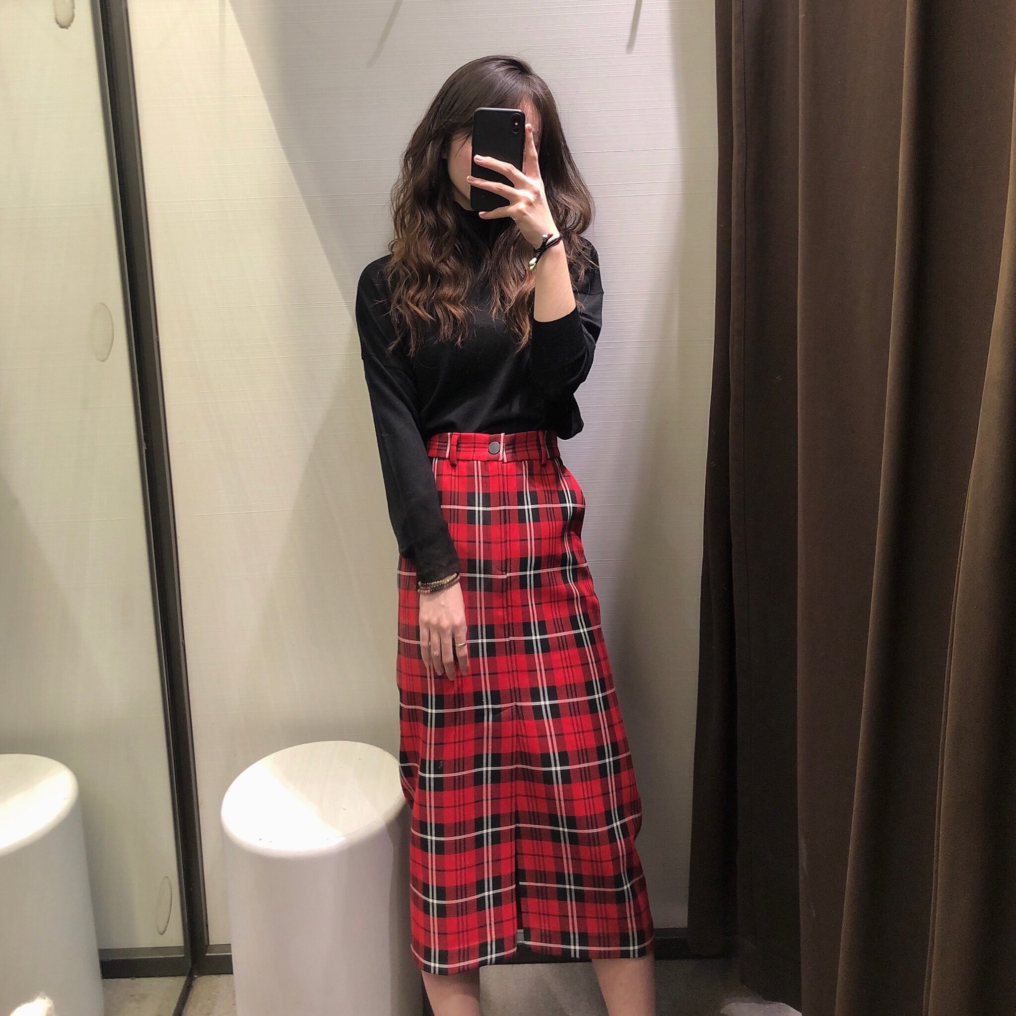 一折直筒半身裙冬