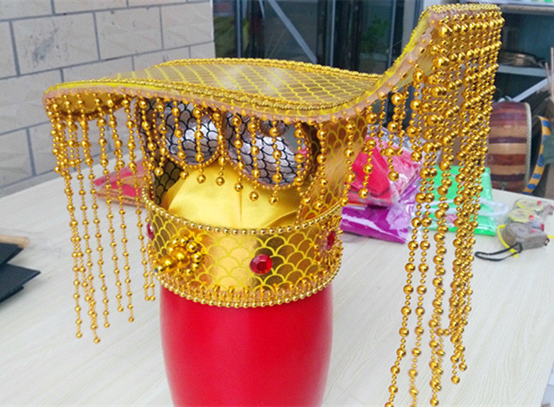 影视龙王冠玉皇大帝头饰皇帝皇上帽子秦始皇平顶头冠戏剧神像头饰