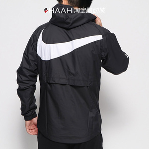 nike耐克19秋季后背大logo男运动连帽风衣夹克外套cd6771-010-362