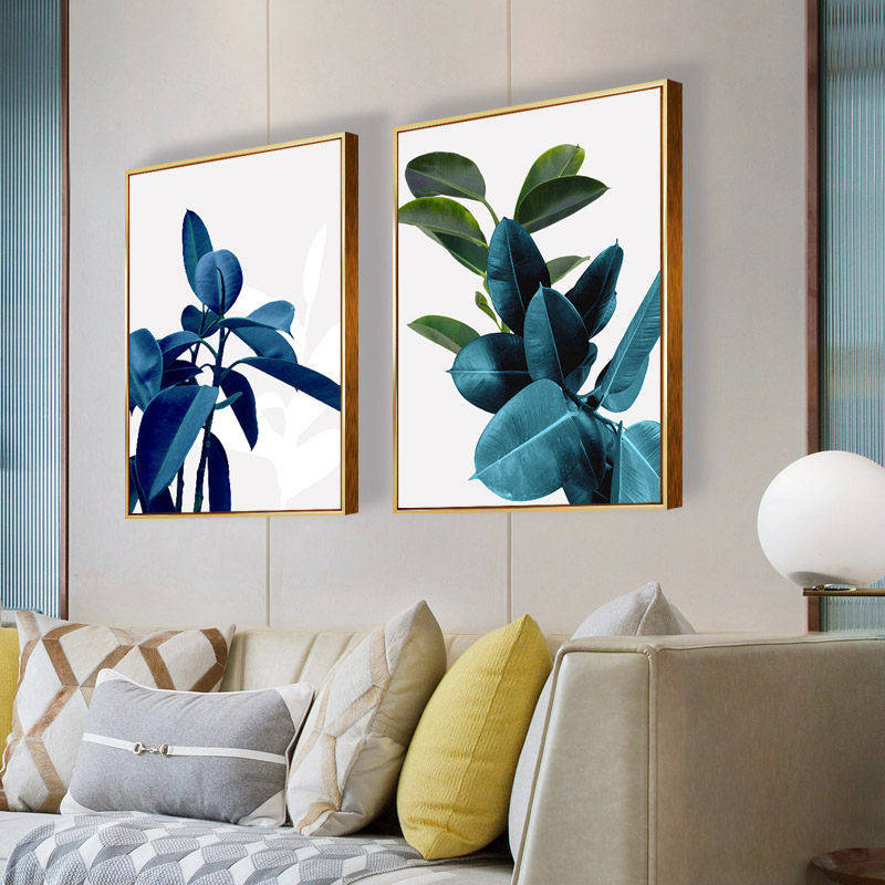 北欧绿植装饰画现代简约树叶客厅挂画沙发墙卧室餐厅壁挂画晶瓷画
