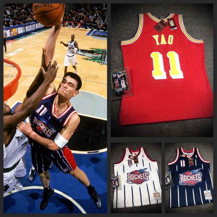 m&n姚明球衣 yao ming 番茄炒蛋中国红mn复刻sw 大火箭复古球服