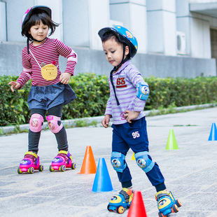 幼儿双排溜冰鞋儿童轮滑鞋宝宝四轮旱冰轮2小孩3岁初学者男童女童