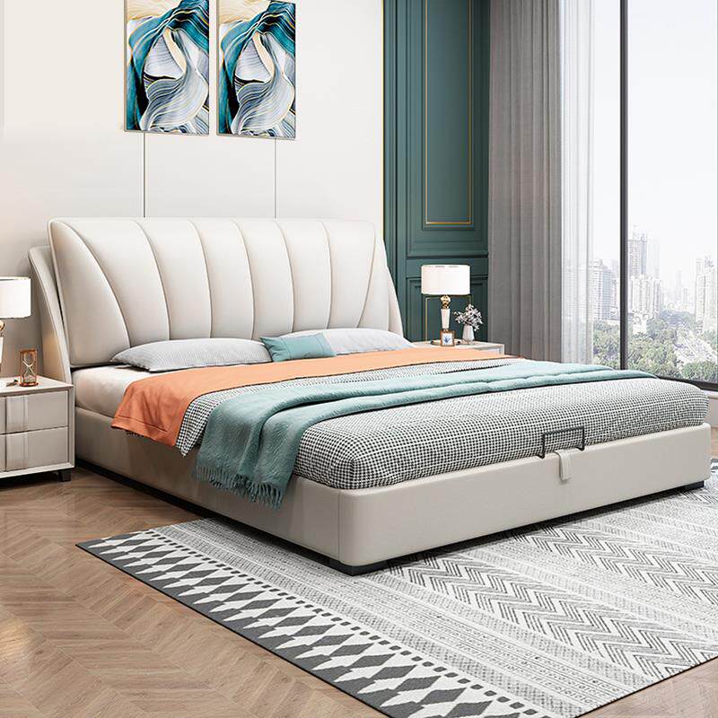 2022新款意式极简真皮床主卧婚床现代简约轻奢高端大气18m双人床