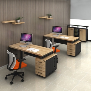 单人办公桌职员桌椅组合员工台式电脑工位一人简约现代办公室家具