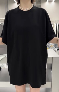 妍西家 诗歌兰女装24夏季新款2013舒适休闲大版短袖T恤中长款素版