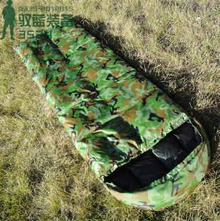 冬季羽绒睡袋单兵迷彩防寒行军防水寒区3公斤加厚信封羽绒睡袋被
