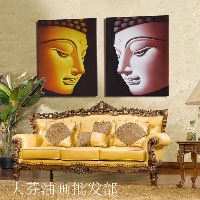油画《金色佛像》纯手绘油画泰式玄关无框画 宗教装饰画在类目 家居饰品, 装饰画, 油画中 - 来自Buy2taobao.com提供专业的淘宝代购服务