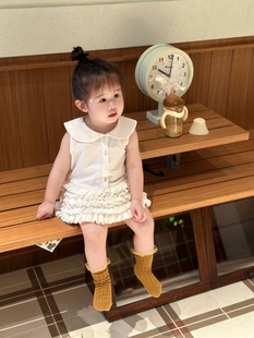 韩国童装2024夏季新款女童连衣裙宝宝洋气高级白色蛋糕生日公主裙
