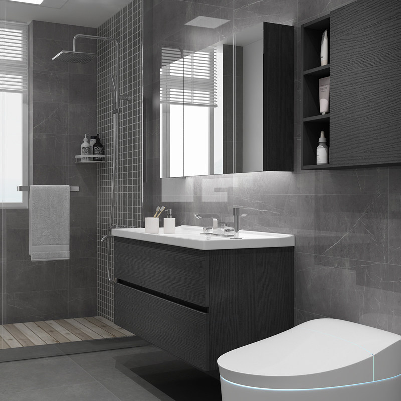 北欧风格浴室柜组合现代简约卫生间洗漱台洗手盆洗脸盆卫浴柜吊柜