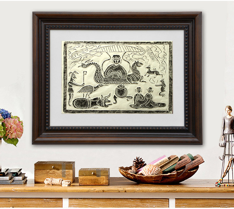 汉代西王母拓片原砖原拓宣纸软片书法题跋自己装裱收藏拓片装饰品