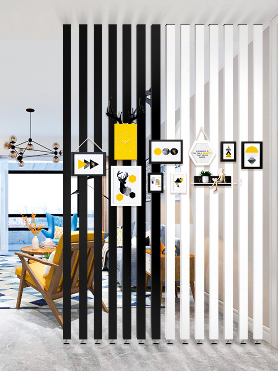 现代简约隔断屏风客厅玄关装饰北欧木条入户卧室实木格栅竖条立