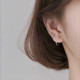 香港正生纯银s925圆珠螺丝耳钉U型双球耳骨男女个性时尚气质耳饰