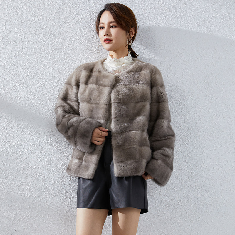 2021进口水貂长款貂皮外套大衣女时尚年轻(仅此一件拍完下架)