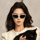陌森白骑士溪地灰框MS5066墨镜女款猫眼窄小框太阳近视偏光带度数