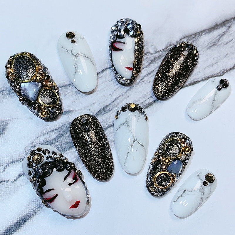 大黑妞美甲定制的优惠券大全—大黑妞新款手工定制花旦穿戴甲网红同款