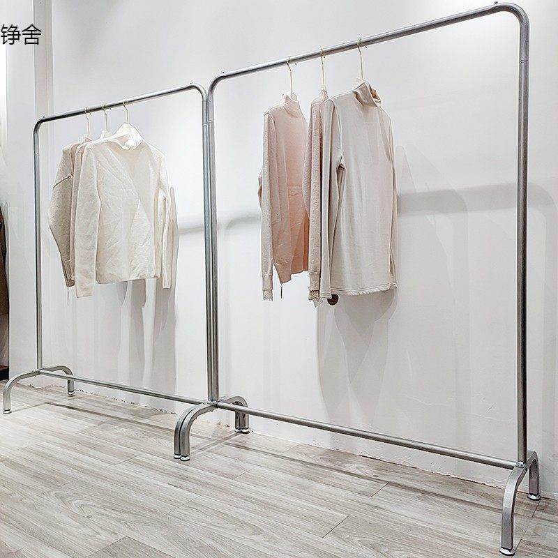 纳米银服装店展示架落地式挂衣架男女童装店侧挂中岛衣服架龙门架
