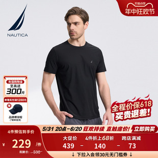 NAUTICA/诺帝卡男装夏季混纺透气带弹休闲时尚圆领短袖T恤TO3251