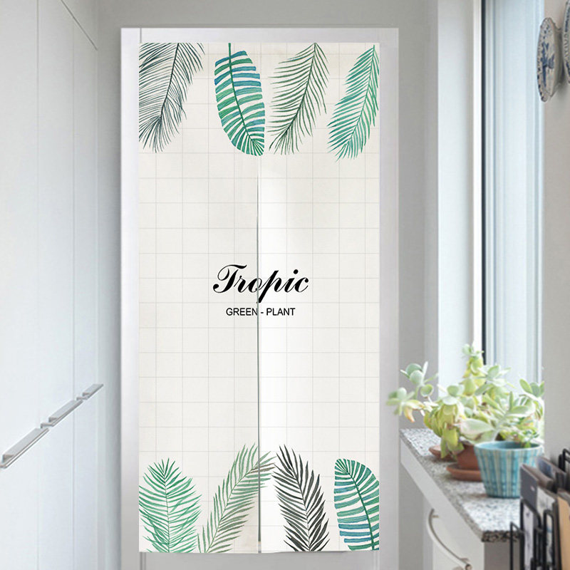 北欧简约家用卧室隔断帘子入户玄关长款卫生间风水门帘布艺魔术贴