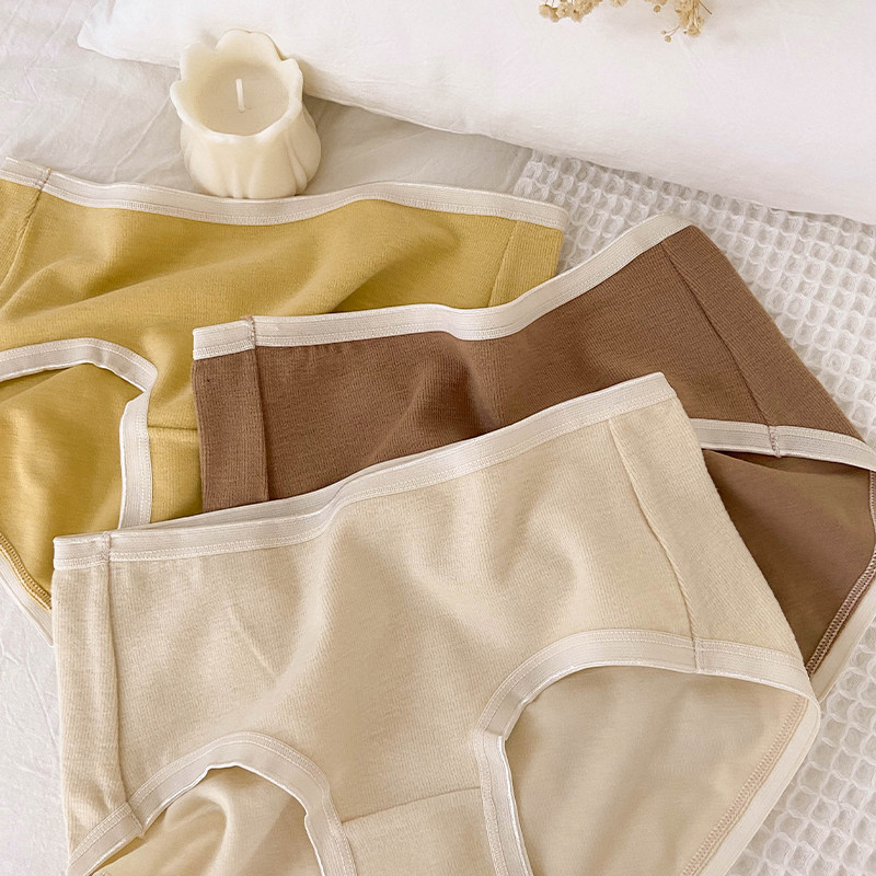 "德绒 绵羊毛" chao保暖少女内裤女中腰简约柔软舒适女士三角裤