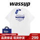 WASSUP BEAVER潮牌圆领短袖T恤男女纯棉夏季时尚印花字母情侣上衣