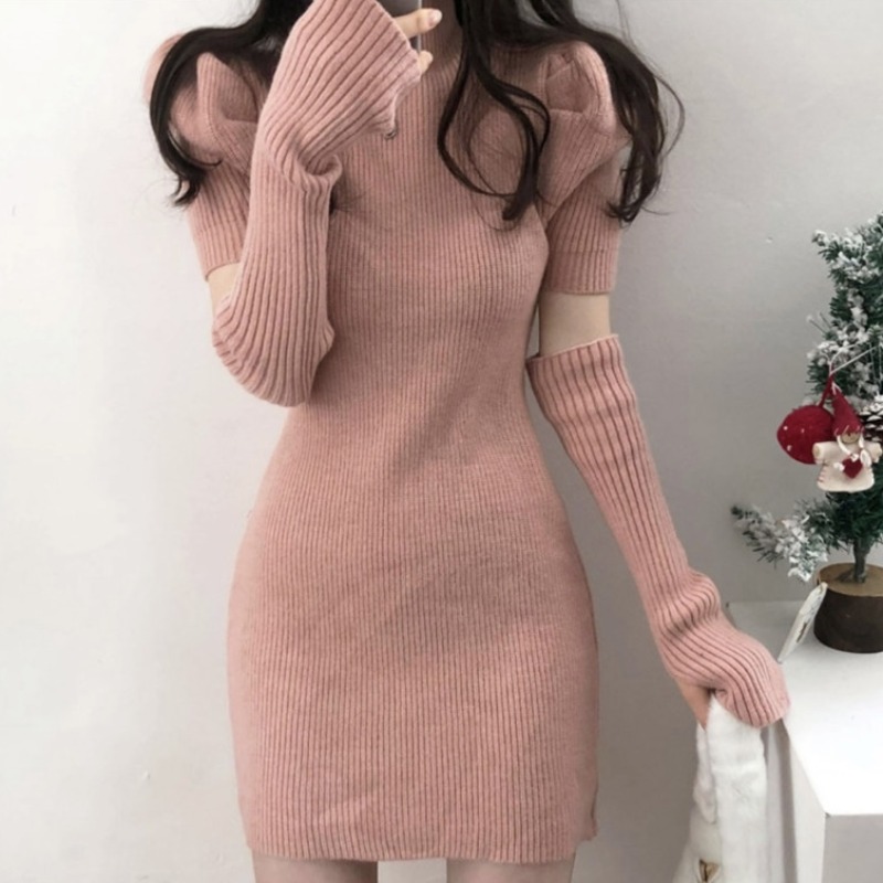 毛衣裙女冬紧身