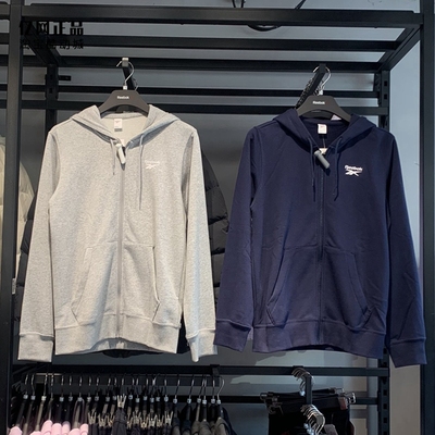 Reebok 锐步 男子春秋款经典百搭针织连帽夹克外套 GV5513 GV5514
