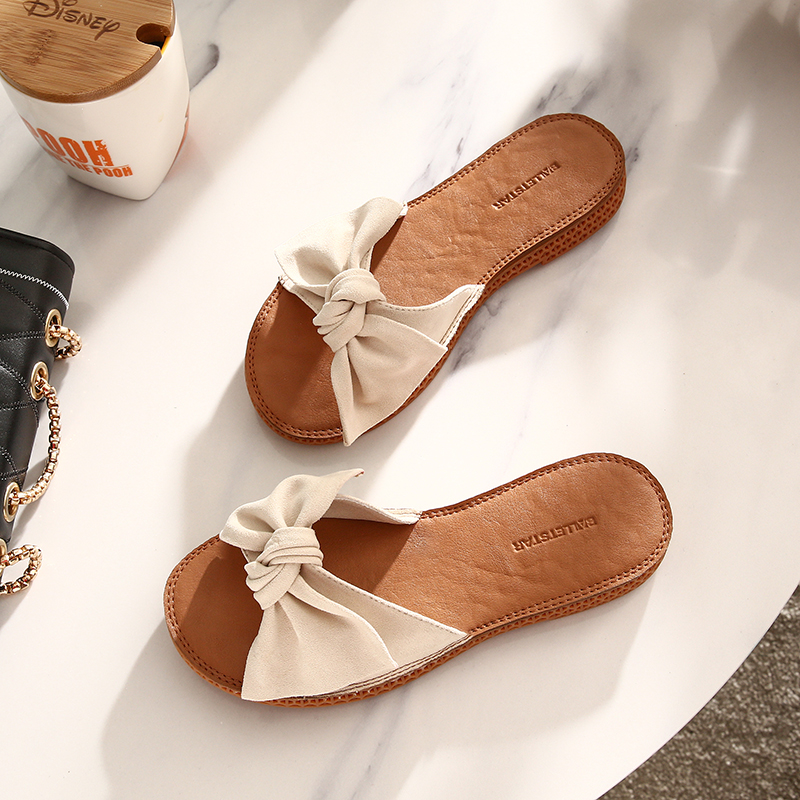 热销真皮拖鞋女 全牛皮_真皮拖鞋女外穿牛筋底沙滩鞋防滑软底潮全牛皮