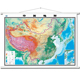中国地形图挂图挂绳版1.5米X1.1米防水双面覆膜商务办公挂图地形地势山川河流