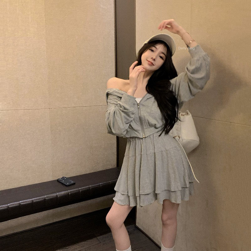 ief爱依服早秋新款女装套装2022年韩系高街风ins潮辣妹两件套裙