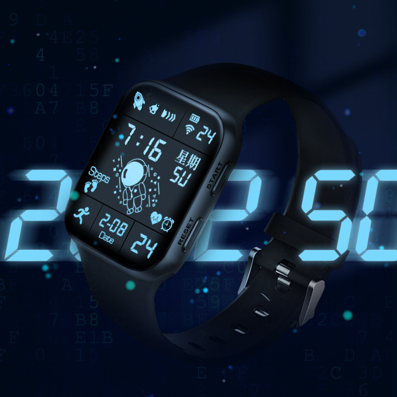 黑科技太空人表盘智能手表男女学生潮流简约多功能运动网红电子表