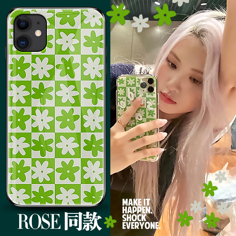 11华为p40pro绿色花朵oppo女vivo小米10周边iphone12promax日韩mate