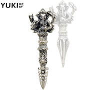 Vajra men''s pendant YUKI925 silver elephant God of Buddhist ritual implements Thai silver necklace Medallion pendant