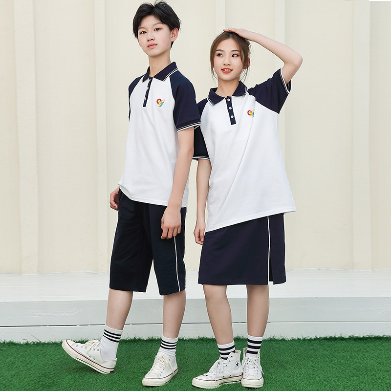 幼儿园园服夏天小学生校服夏季短袖运动套装夏款纯棉儿童班服夏装