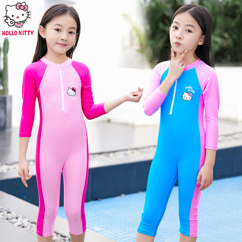hellokitty children Swimsuit girl Conjoined new pattern Flat angle Swimsuit girl CUHK Long sleeve Sunscreen Swimwearin the Children/Baby/Family fitted , Children's swimwear , Swimsuit pants category - from Buy2taobao.com to provide professional Taobao agent buy service