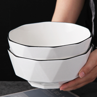 网红大汤碗大碗2024新款陶瓷釉下彩餐具盛汤的碗大号家用碗套装