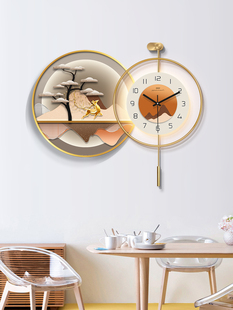 钟表挂钟客厅创意现代简约时钟壁灯挂表家用餐厅装饰画大气石英钟