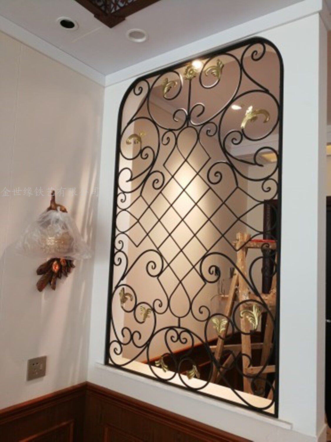铁艺屏风隔断玄关门鞋柜镂空客餐厅厨卫花窗落地墙欧式简约定做制