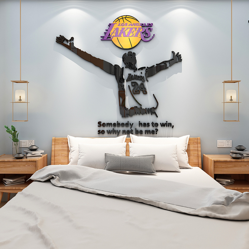 热销科比海报纸 墙贴_nba科比海报墙贴纸男生孩篮球主题房间墙面装饰