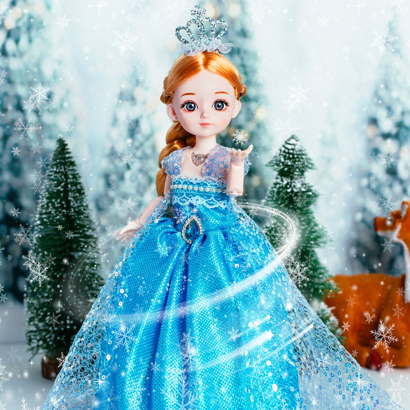 30厘米女孩洋娃娃爱艾莎公主布套装礼盒珍藏精致仿真单个晴雪芭比
