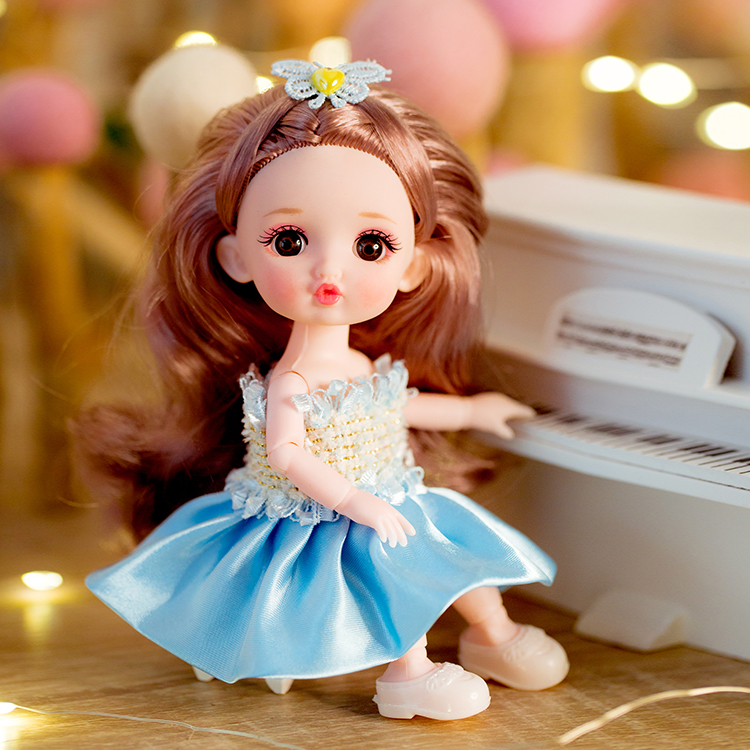 16cm迷你洋娃娃女孩单个盲盒仿真精致人偶换装芭巴比公主生日礼物