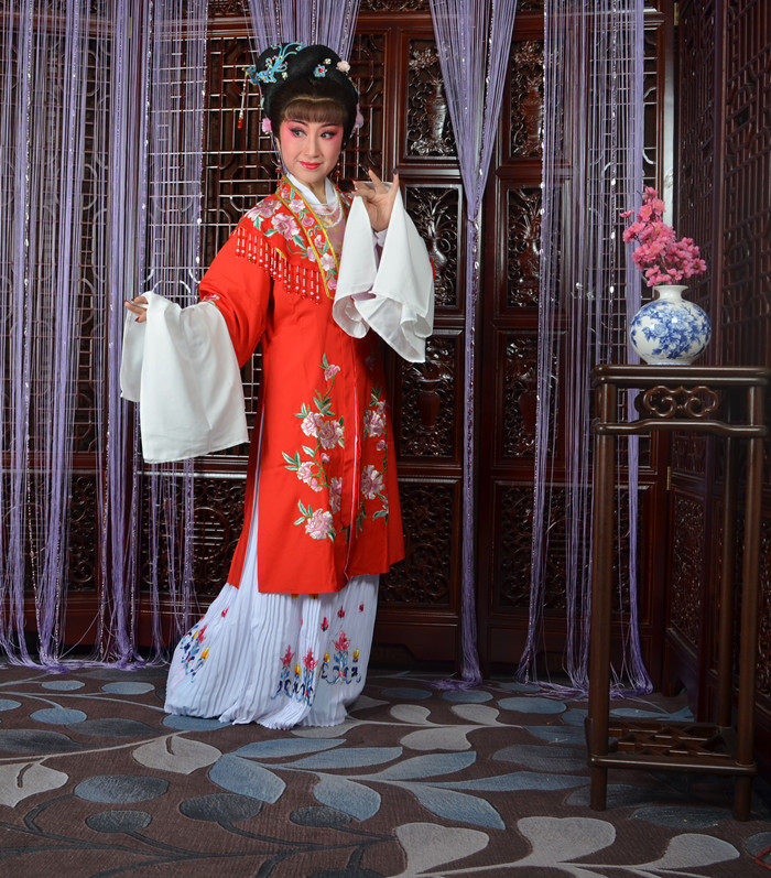 越剧戏服花旦戏服越剧黄梅戏曲小旦花旦青衣披服装仿真丝云肩对披